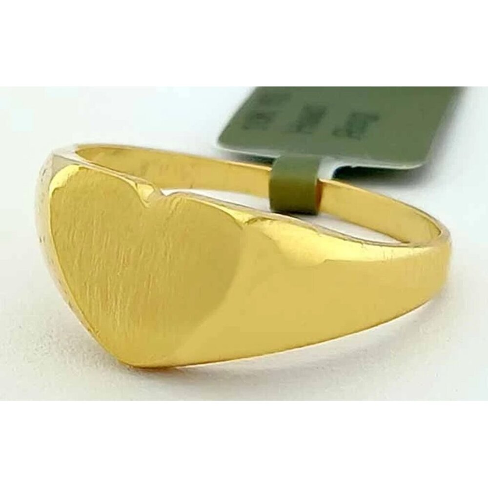 Solid Heart Ring 10k Yellow Gold - image 2